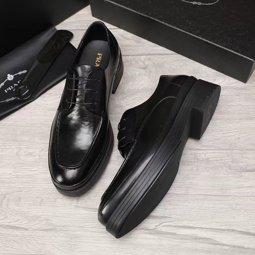 Prada men's leather shoes-76