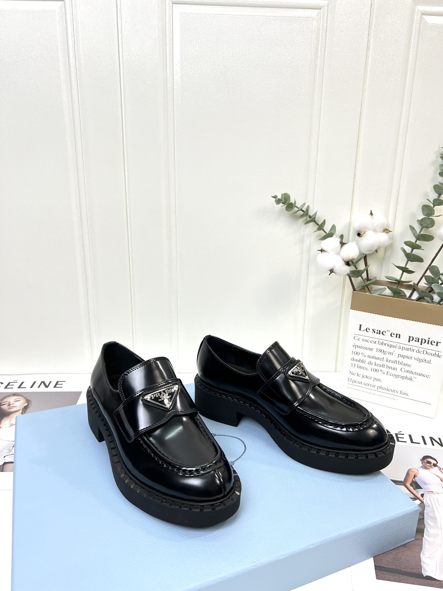 Prada women's leather shoes-27