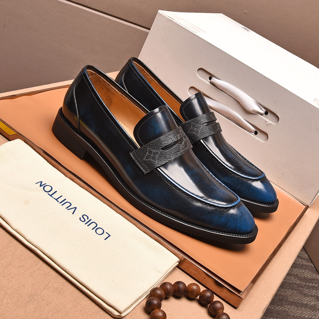 LV men's leather shoes-43