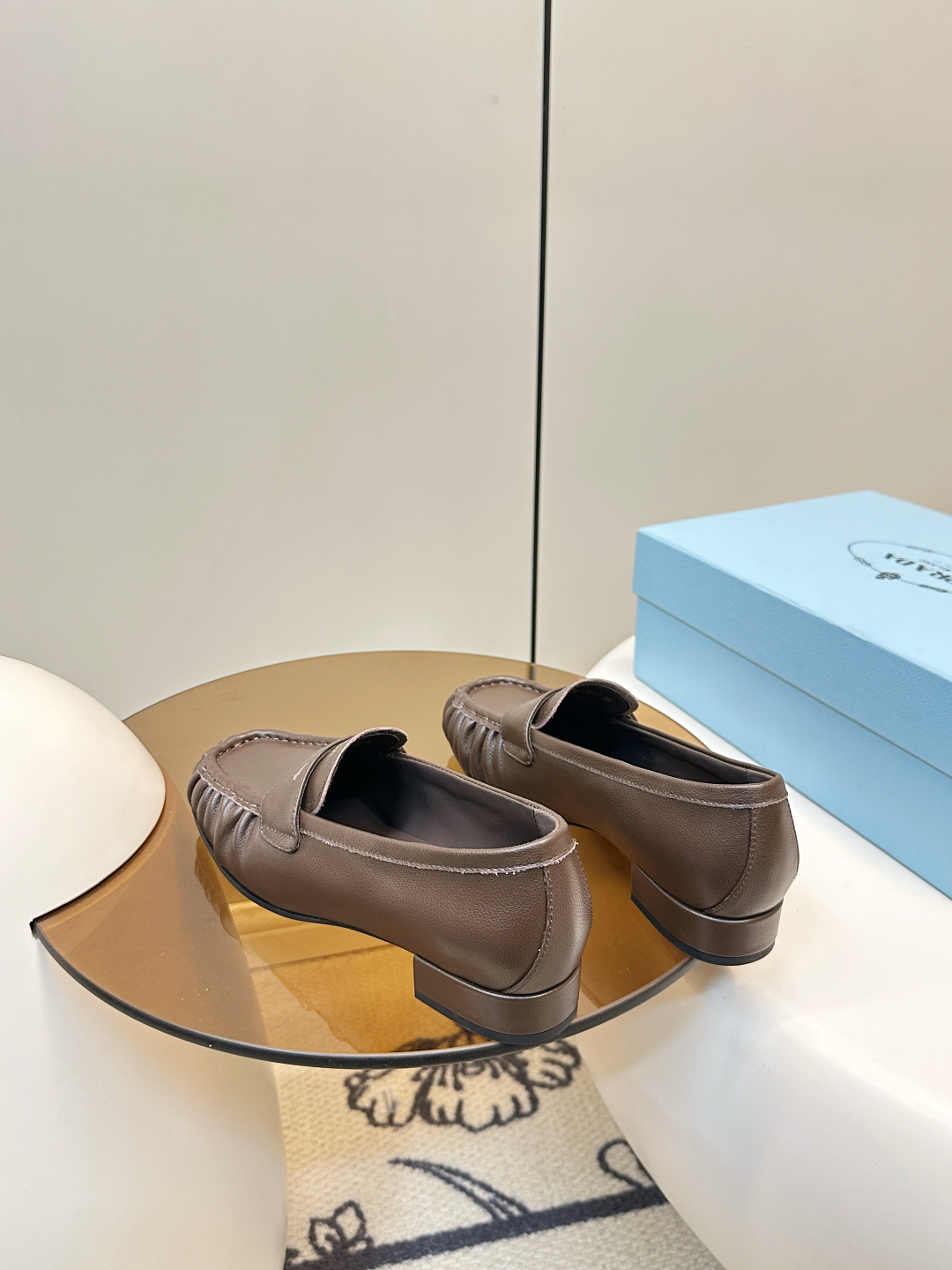 Prada women's leather shoes-49