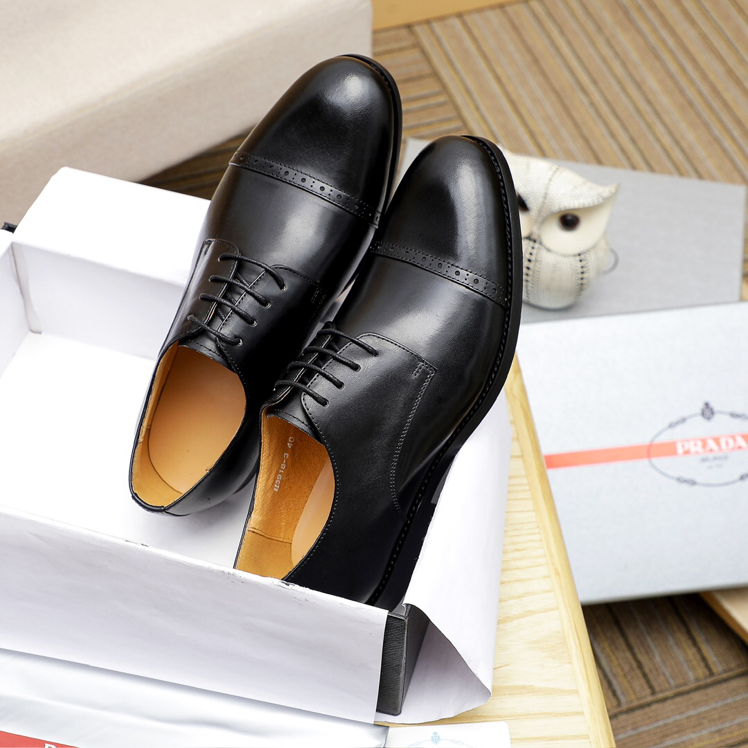 Prada men's leather shoes-77