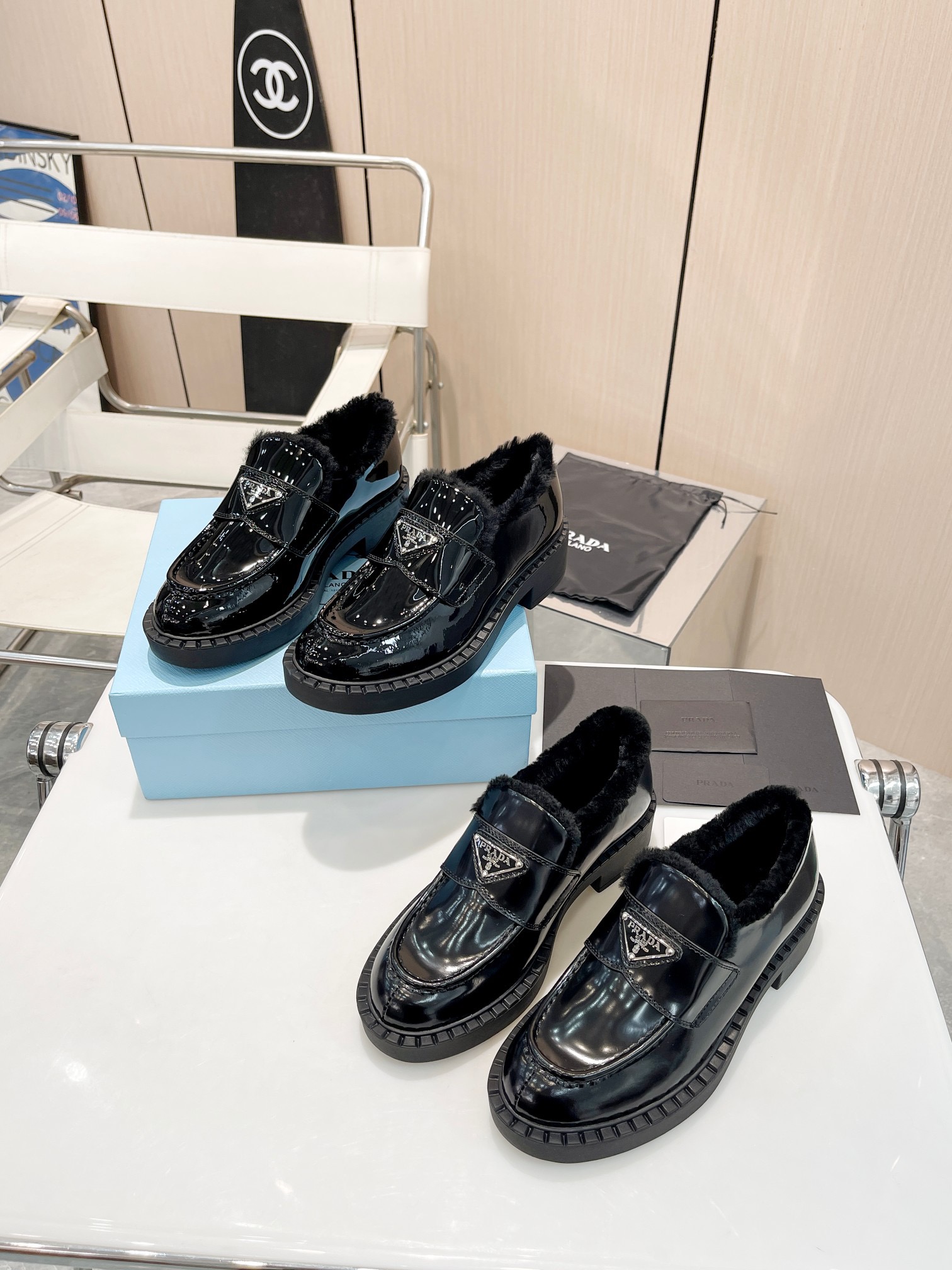 Prada men's leather shoes-8