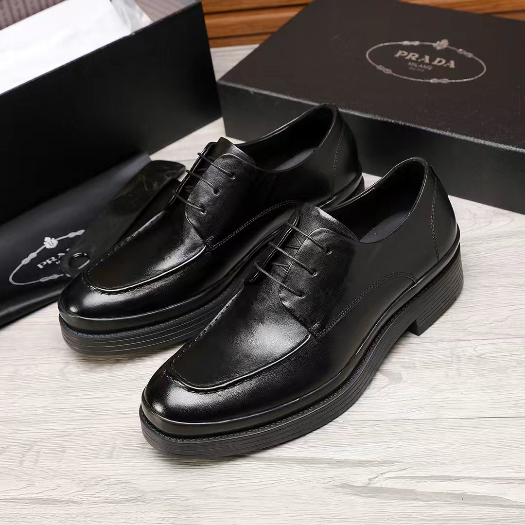 Prada men's leather shoes-76
