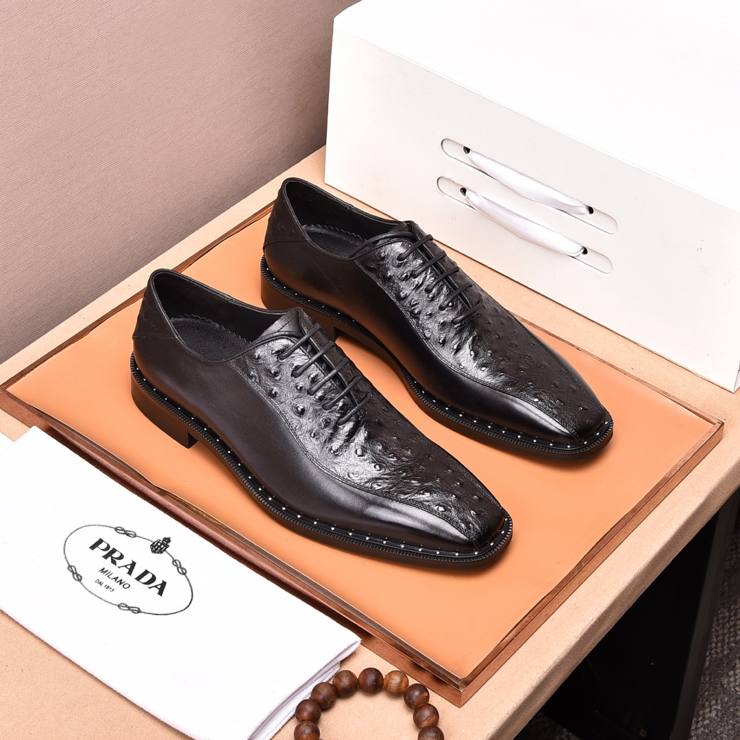 Prada men's leather shoes-71
