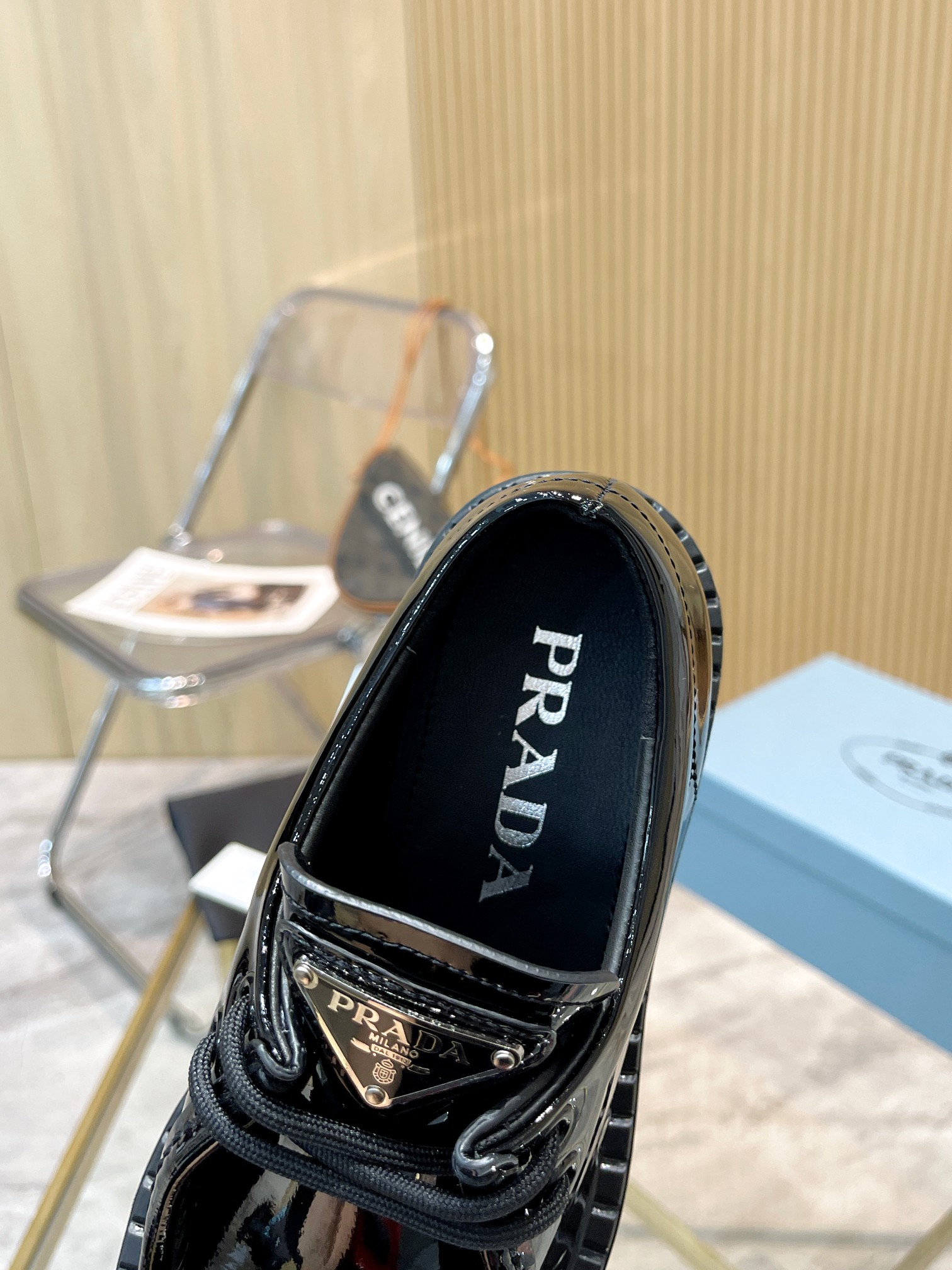 Prada men's leather shoes-19
