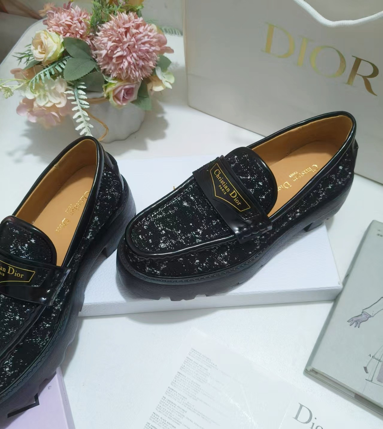Dior women's leather shoes-3