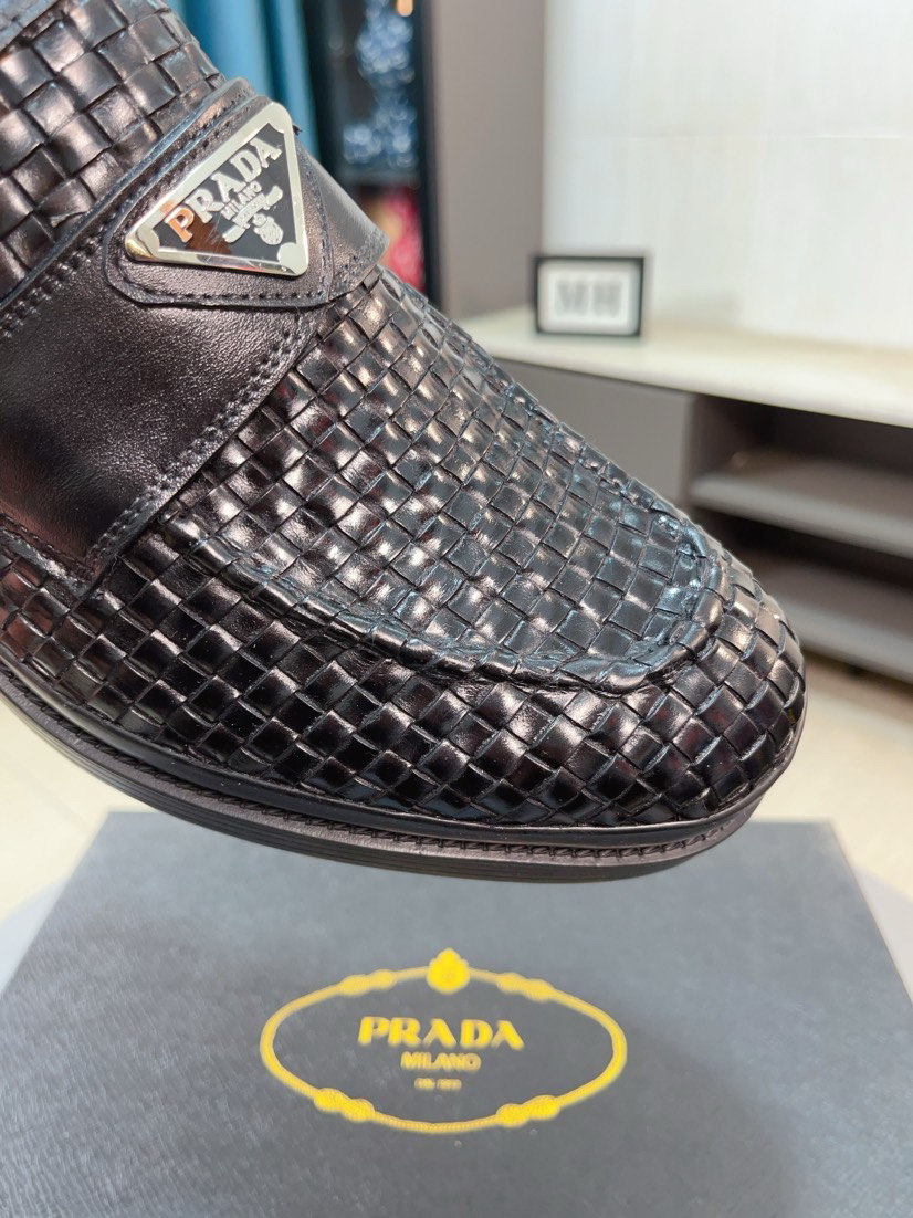 Prada men's leather shoes-7