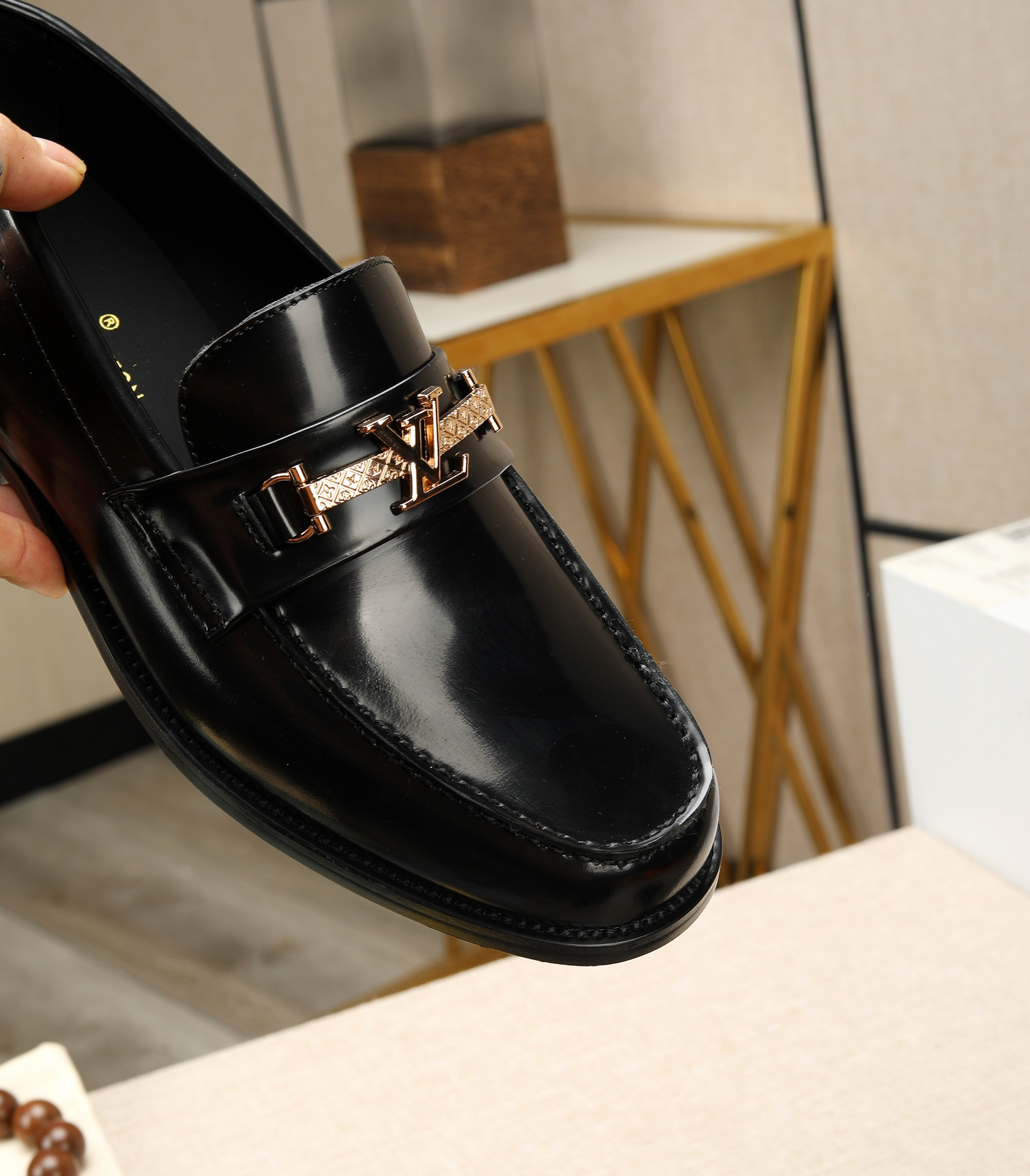 LV men's leather shoes-47