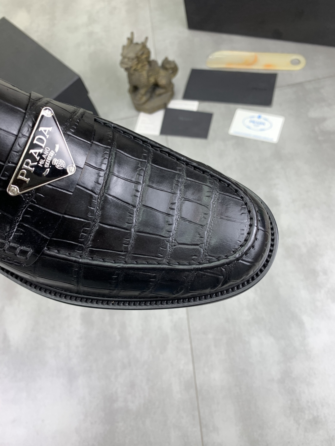 Prada men's leather shoes-13