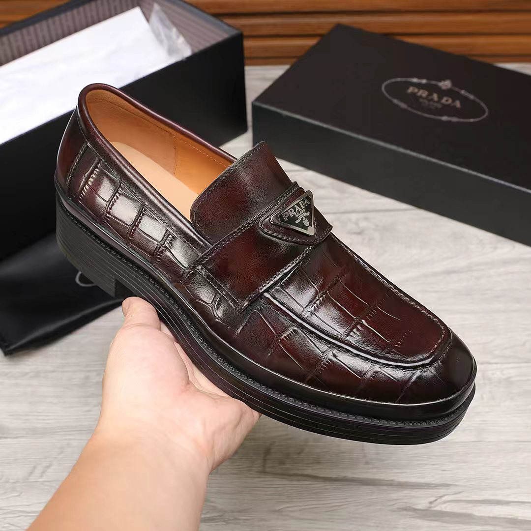 Prada men's leather shoes-80