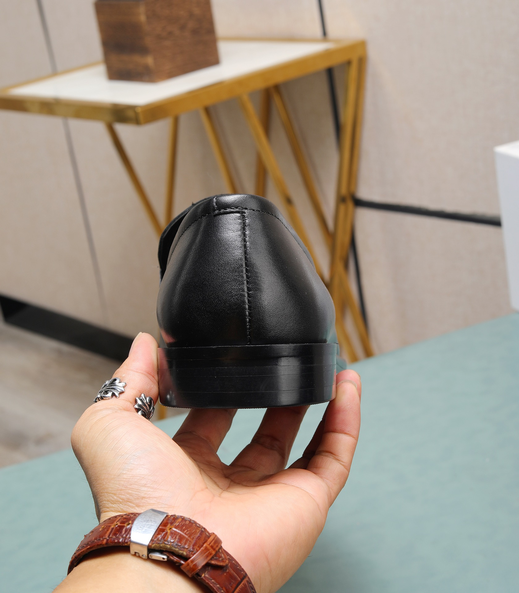 Prada men's leather shoes-30