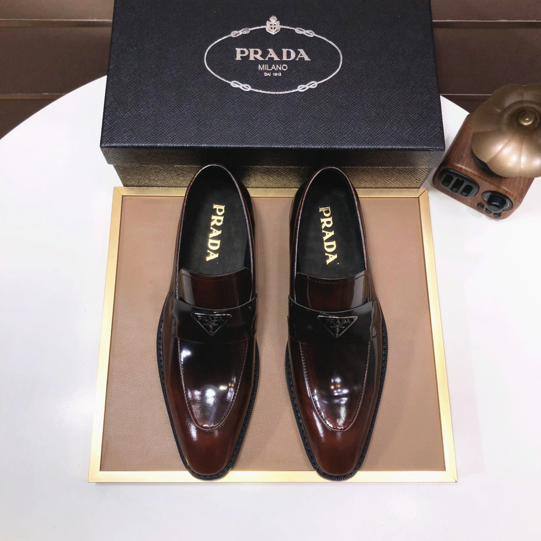 Prada men's leather shoes-46