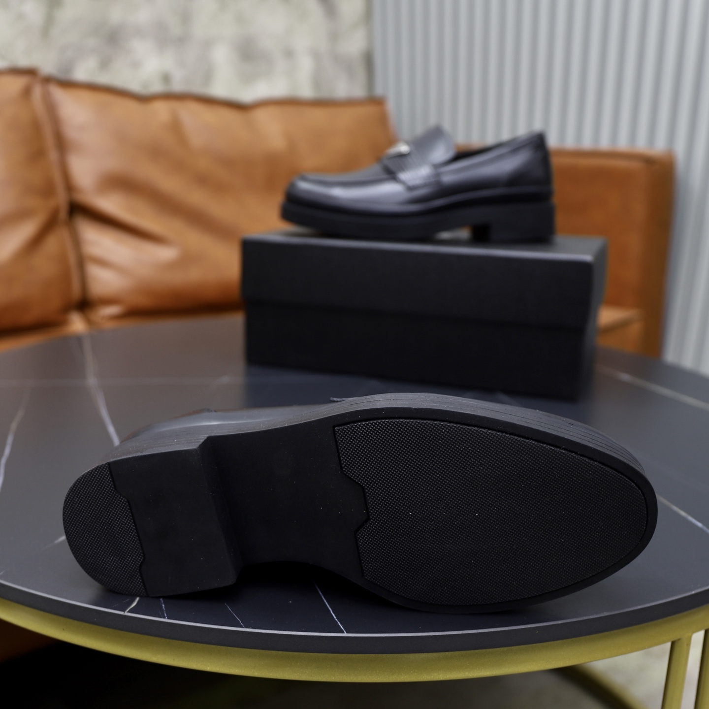 Prada men's leather shoes-67