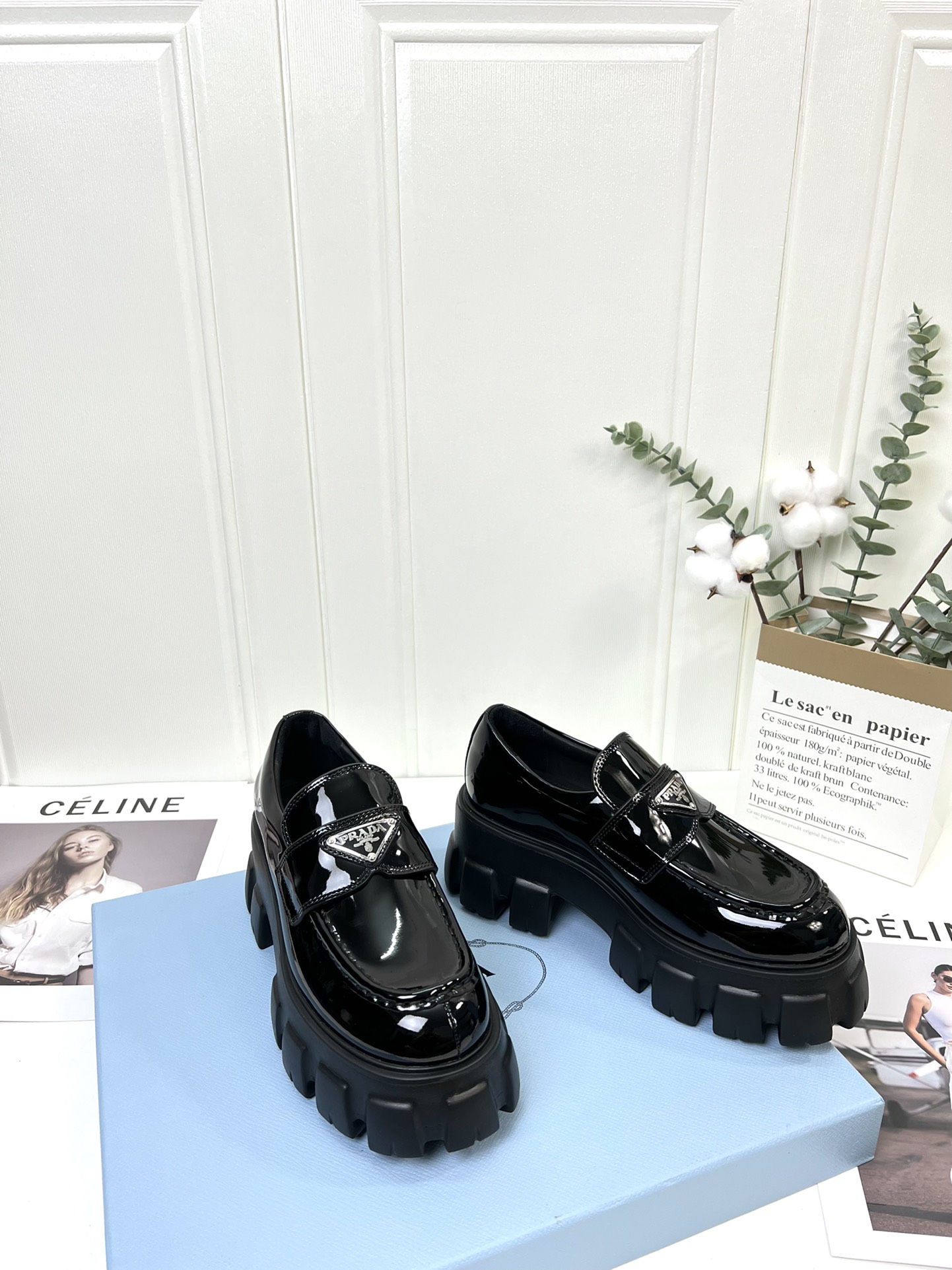 Prada women's leather shoes-29