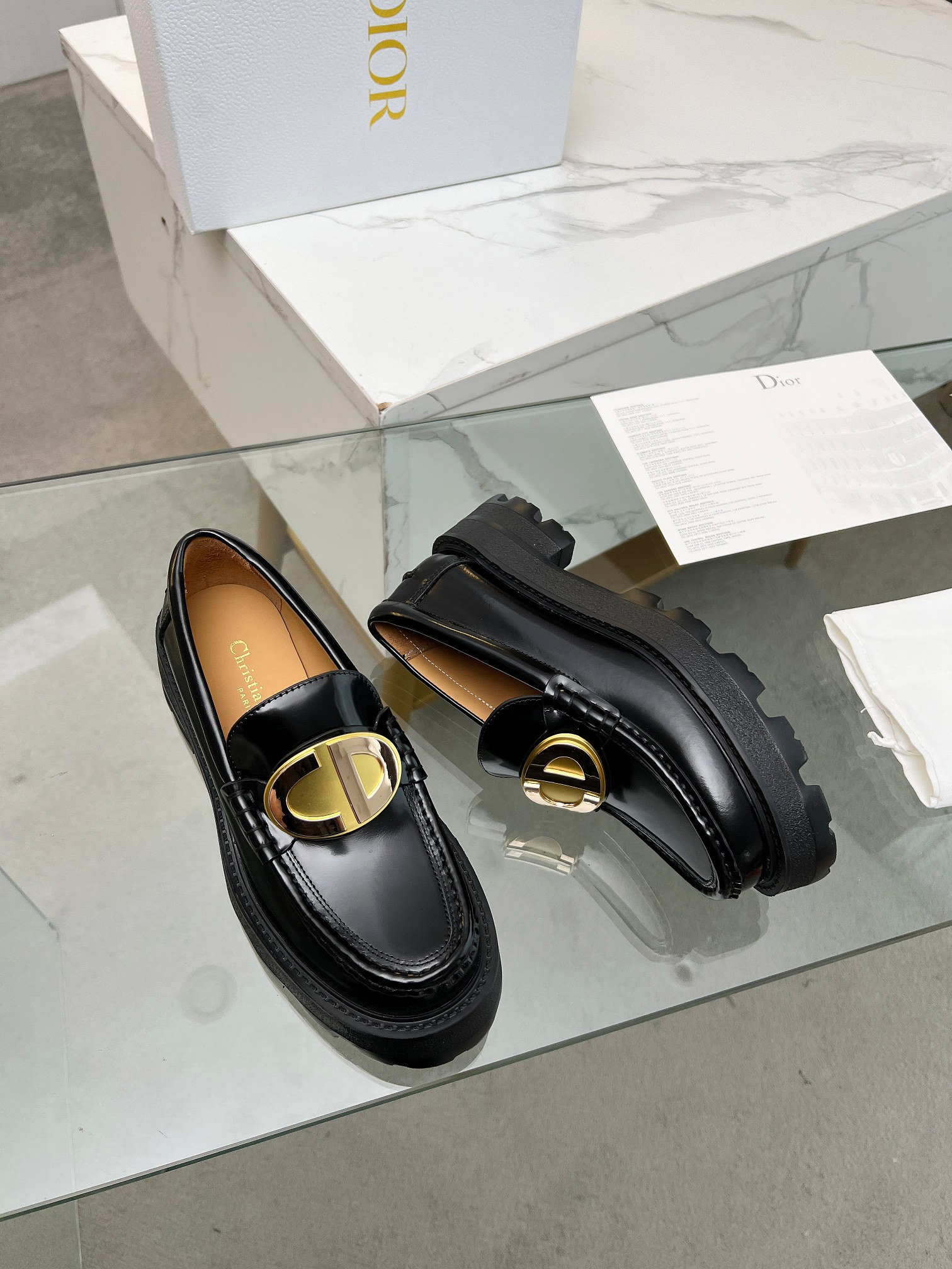 Dior women's leather shoes-6