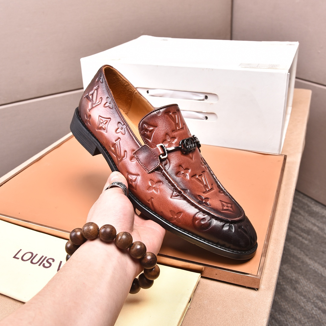 LV men's leather shoes-9