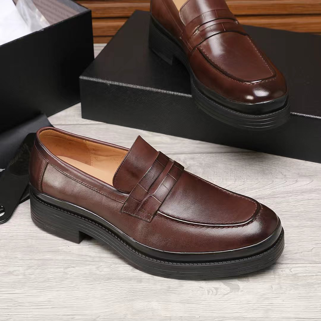 Prada men's leather shoes-78
