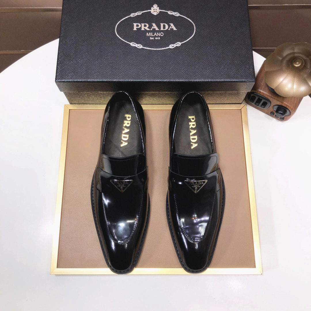 Prada men's leather shoes-36