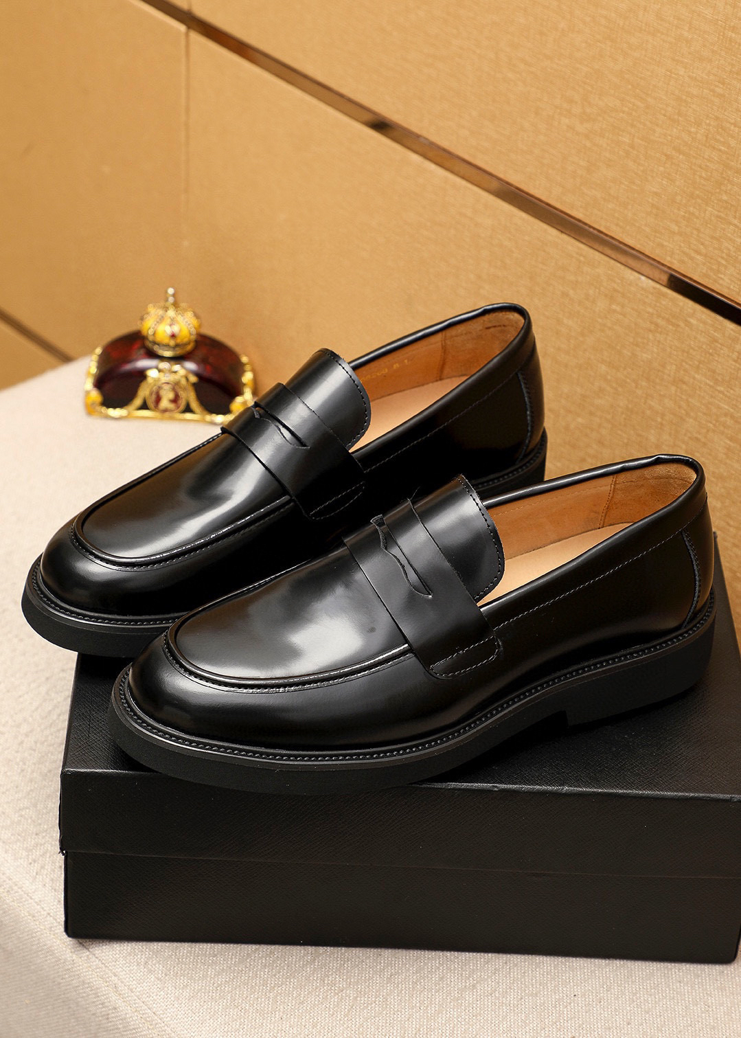 Prada men's leather shoes-55