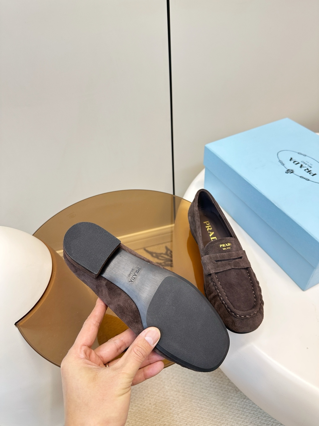 Prada women's leather shoes-48