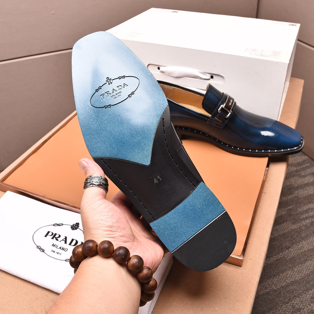 Prada men's leather shoes-42