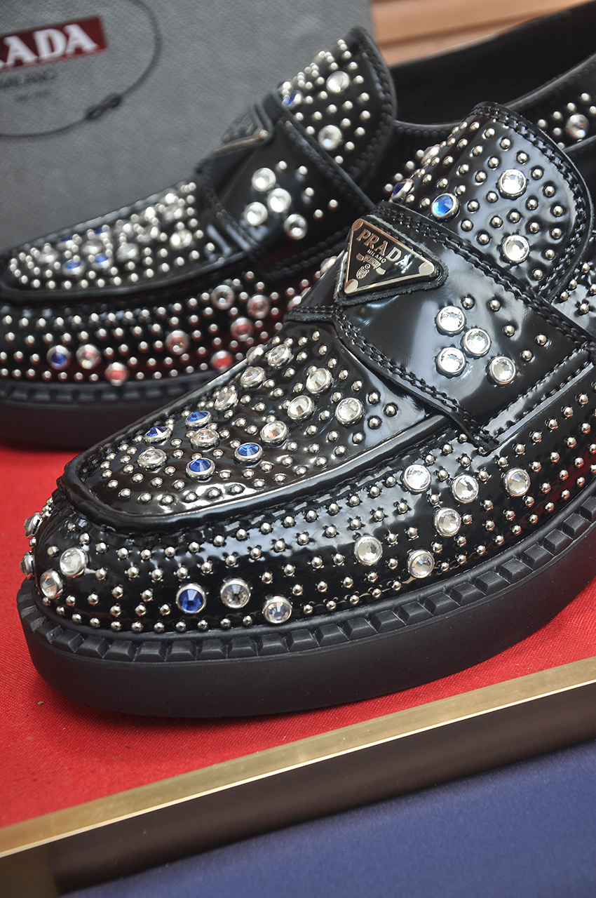 Prada men's leather shoes-50