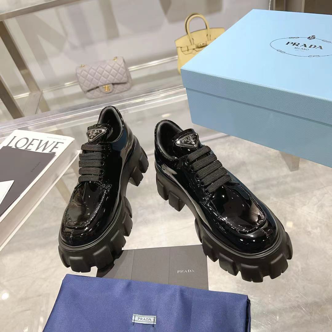 Prada women's leather shoes-19