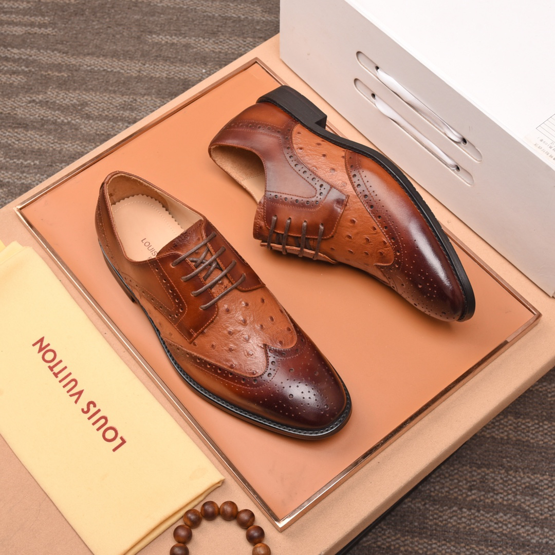 LV men's leather shoes-76
