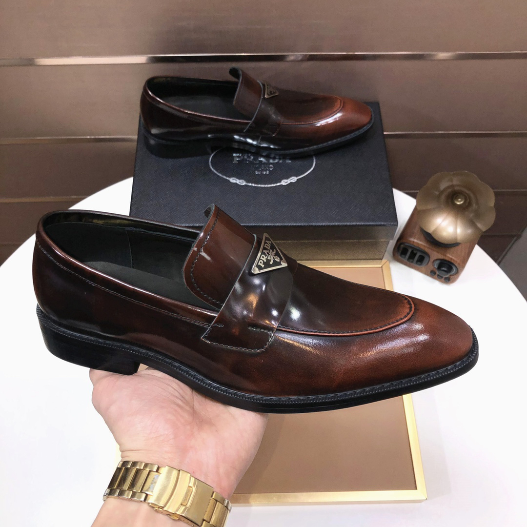 Prada men's leather shoes-46