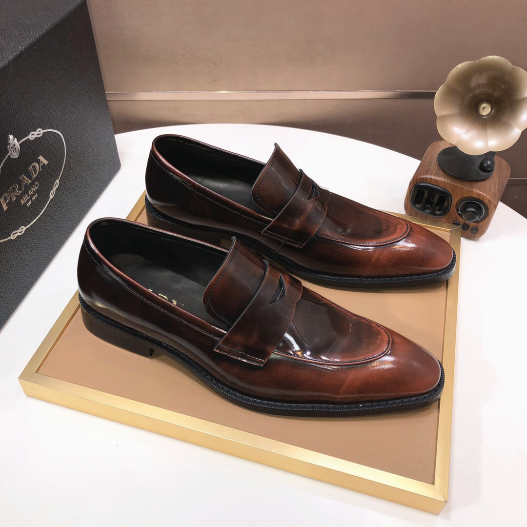 Prada men's leather shoes-44