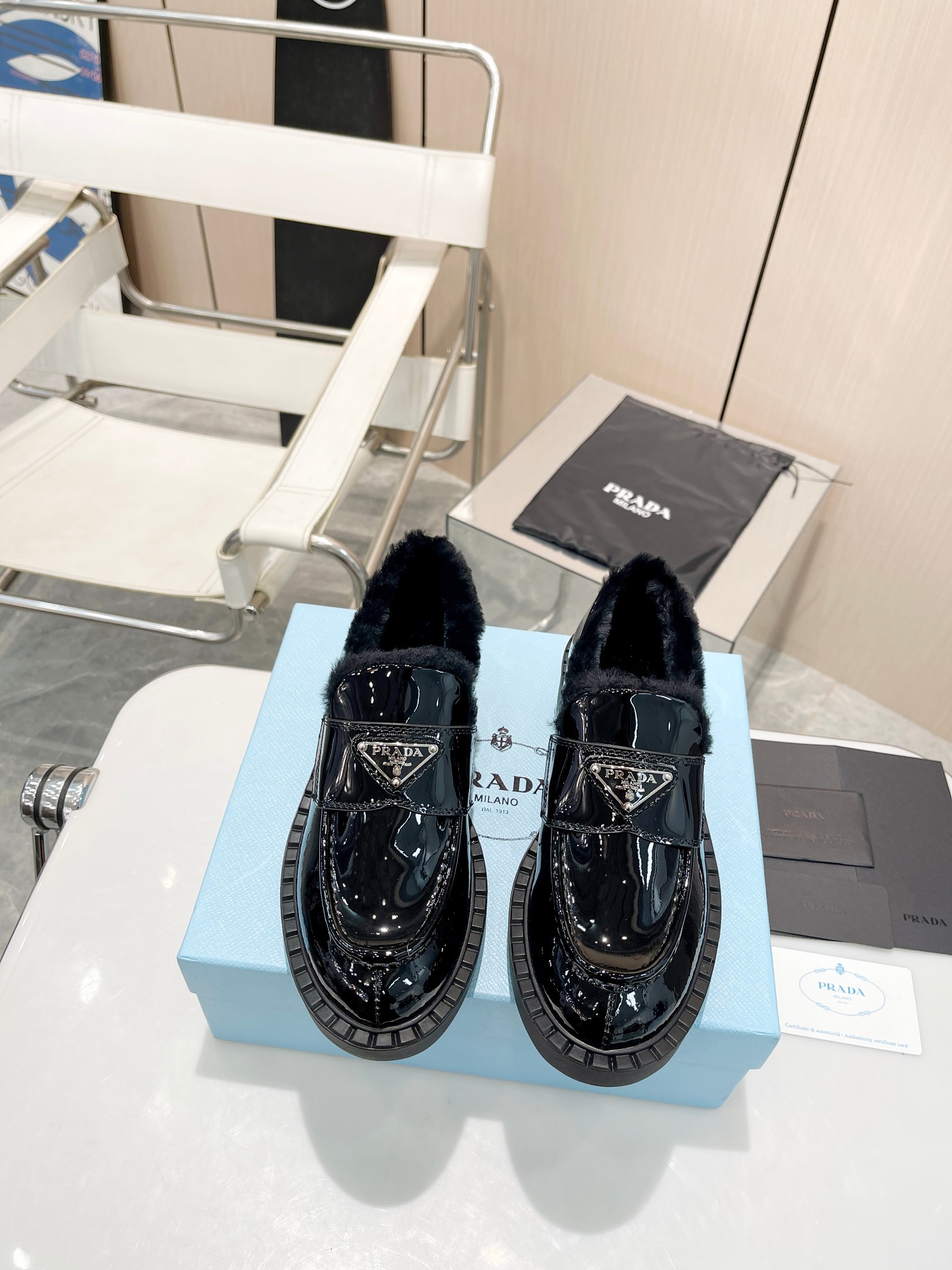 Prada men's leather shoes-8