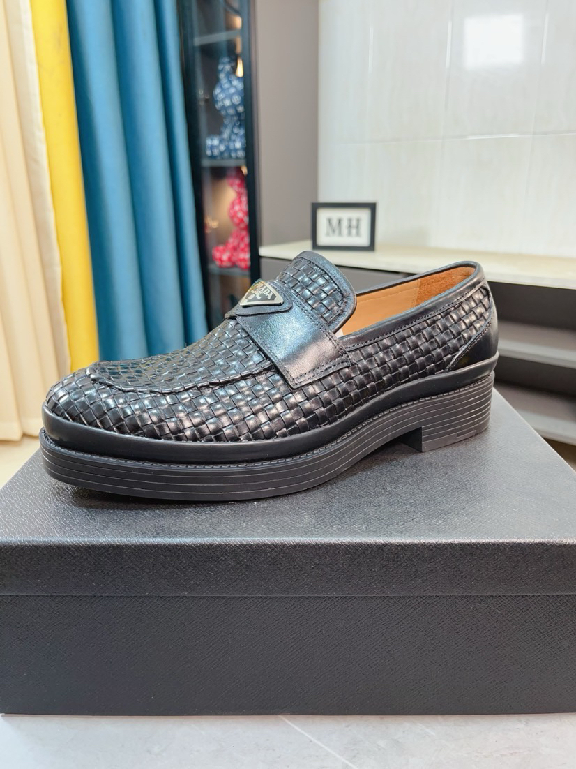 Prada men's leather shoes-7
