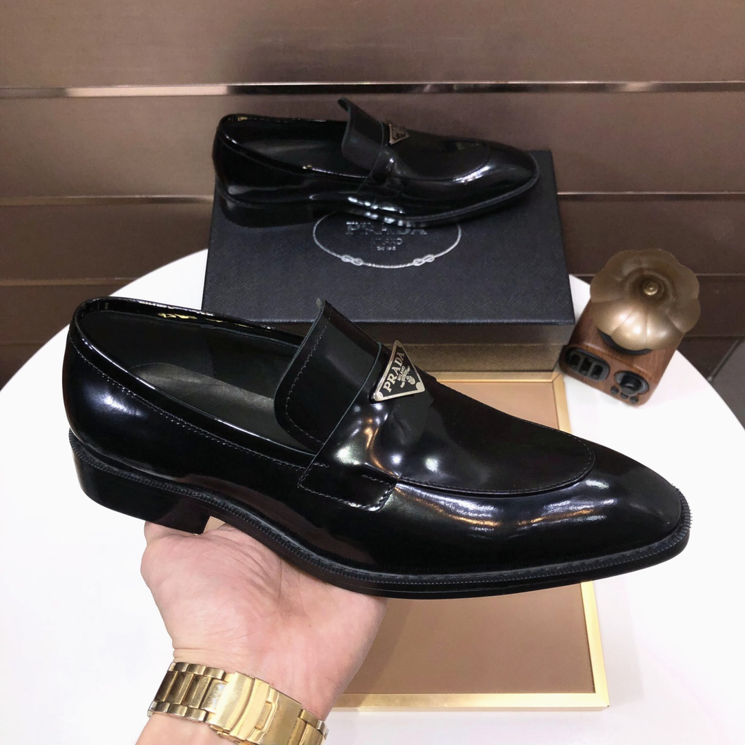 Prada men's leather shoes-36