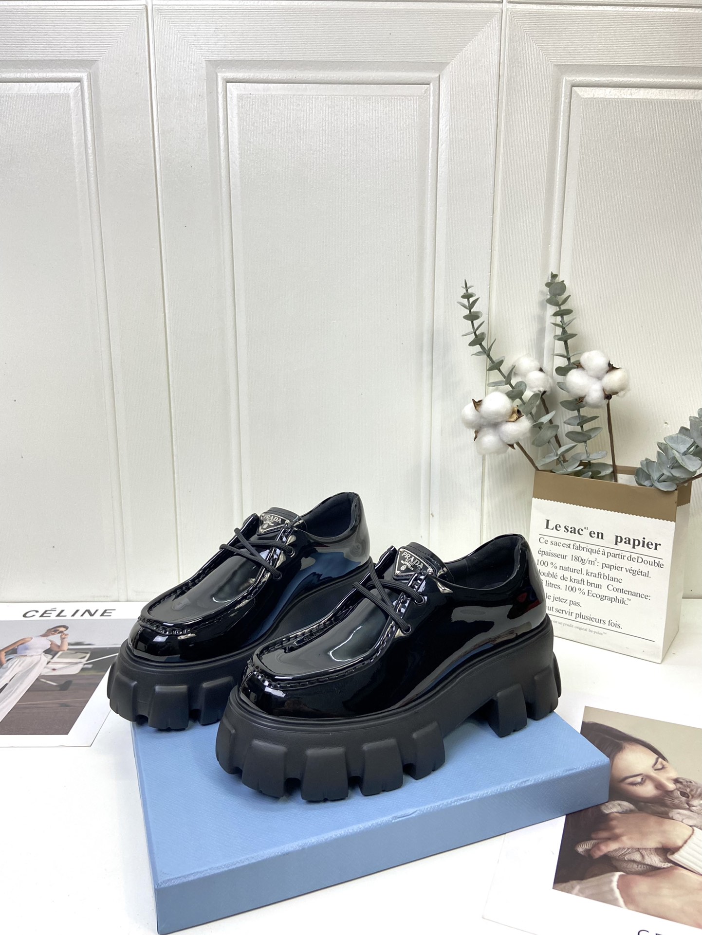 Prada women's leather shoes-28