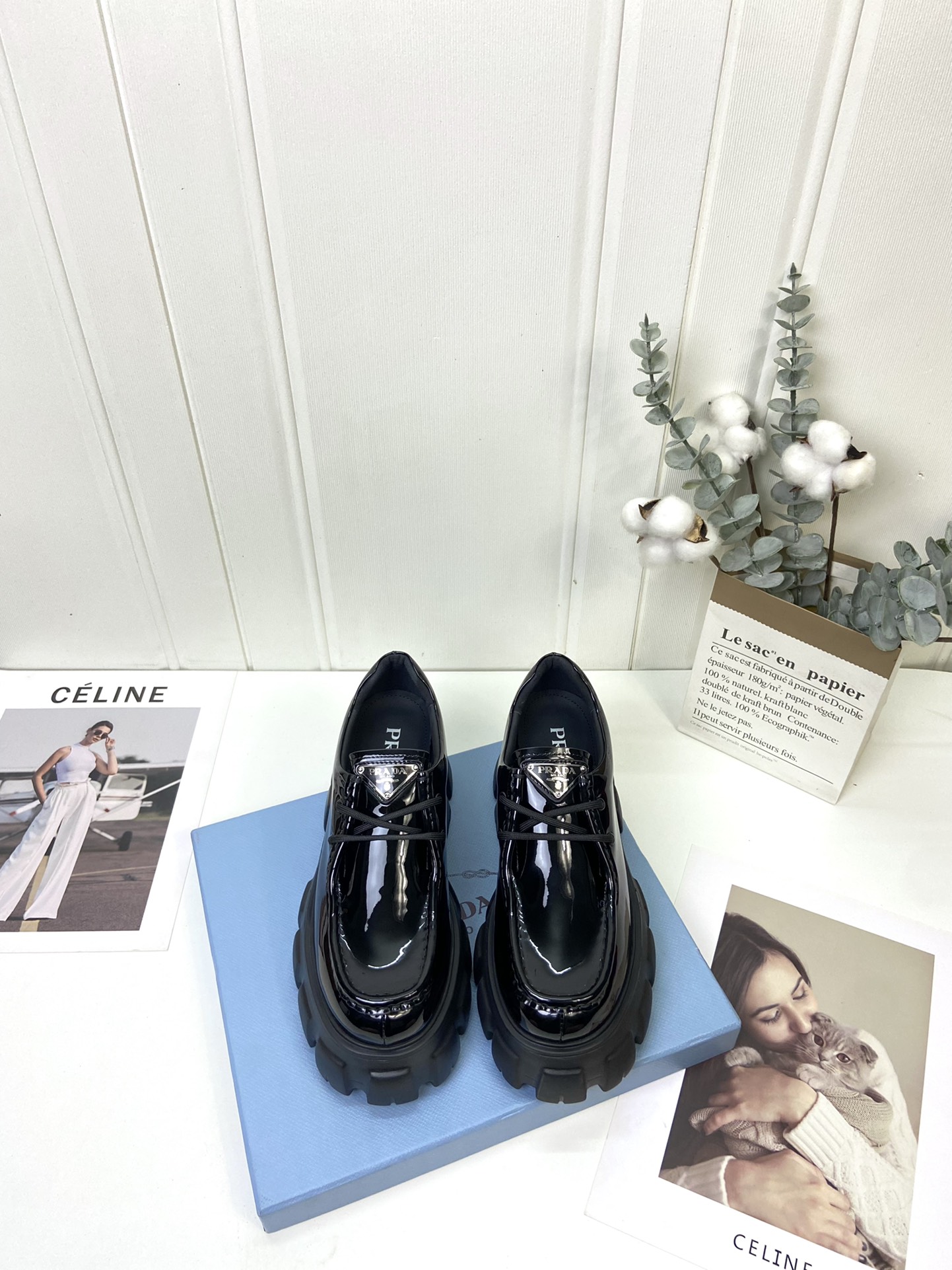 Prada women's leather shoes-28