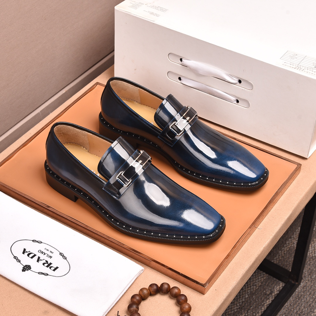 Prada men's leather shoes-42
