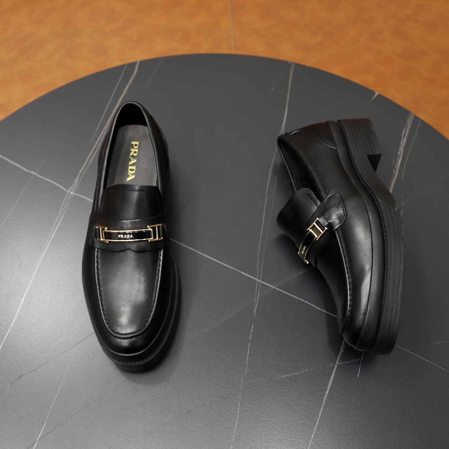Prada men's leather shoes-65