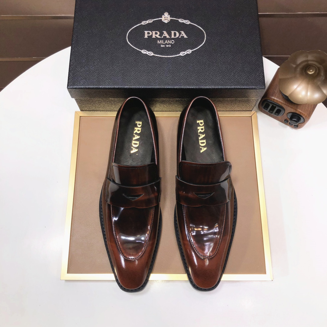 Prada men's leather shoes-44