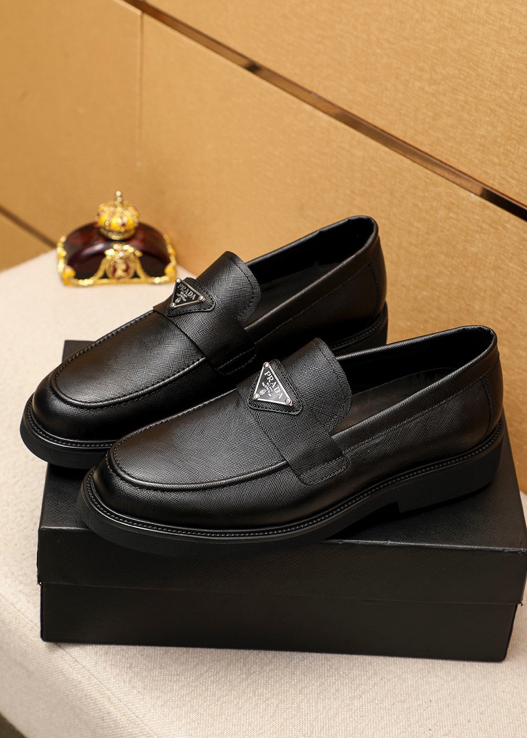 Prada men's leather shoes-56