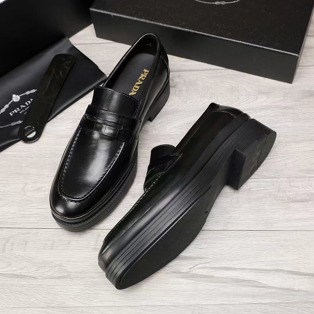 Prada men's leather shoes-79