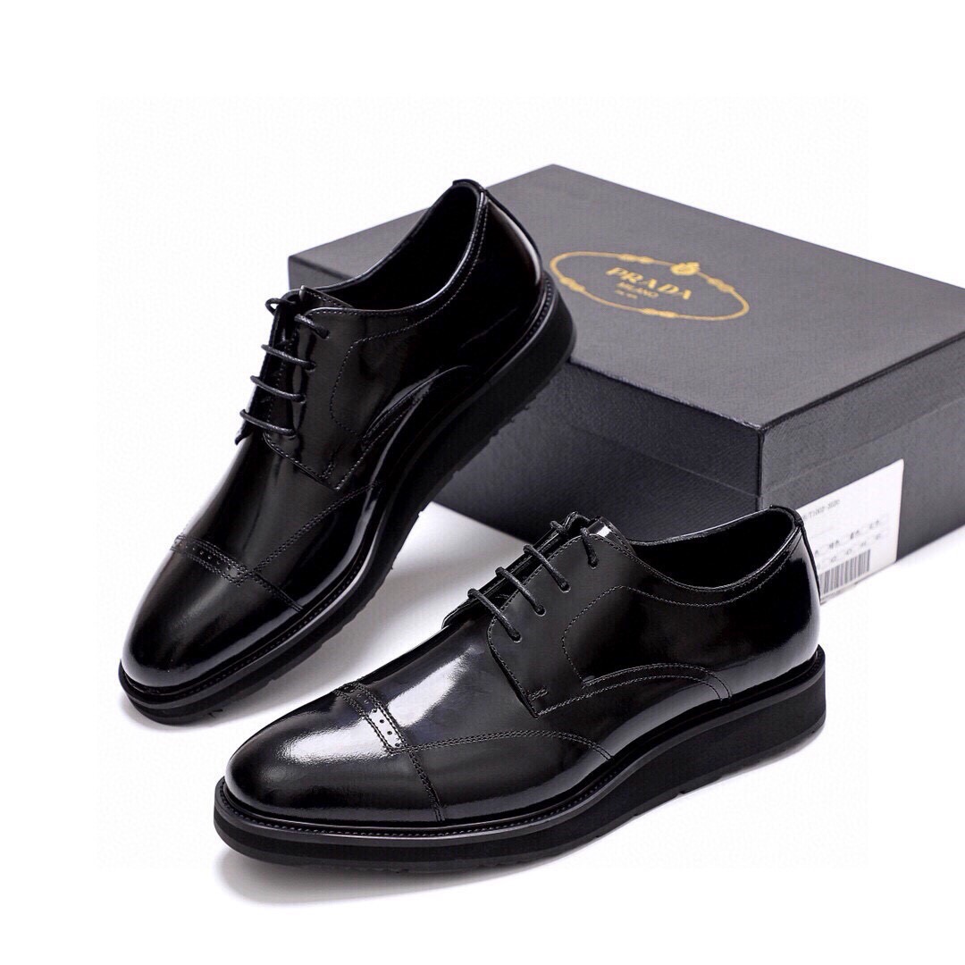 Prada men's leather shoes-26