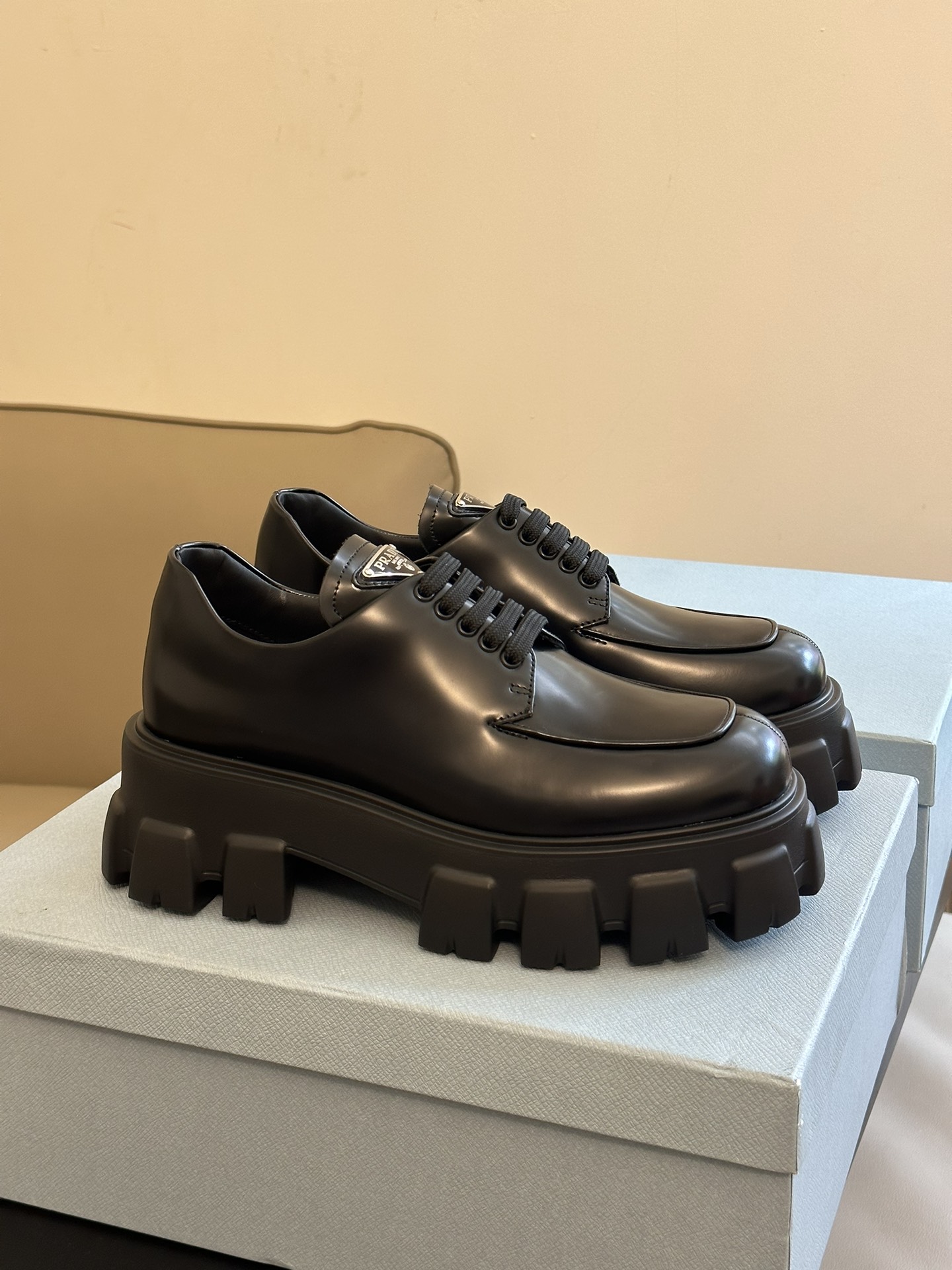 Prada women's leather shoes-32