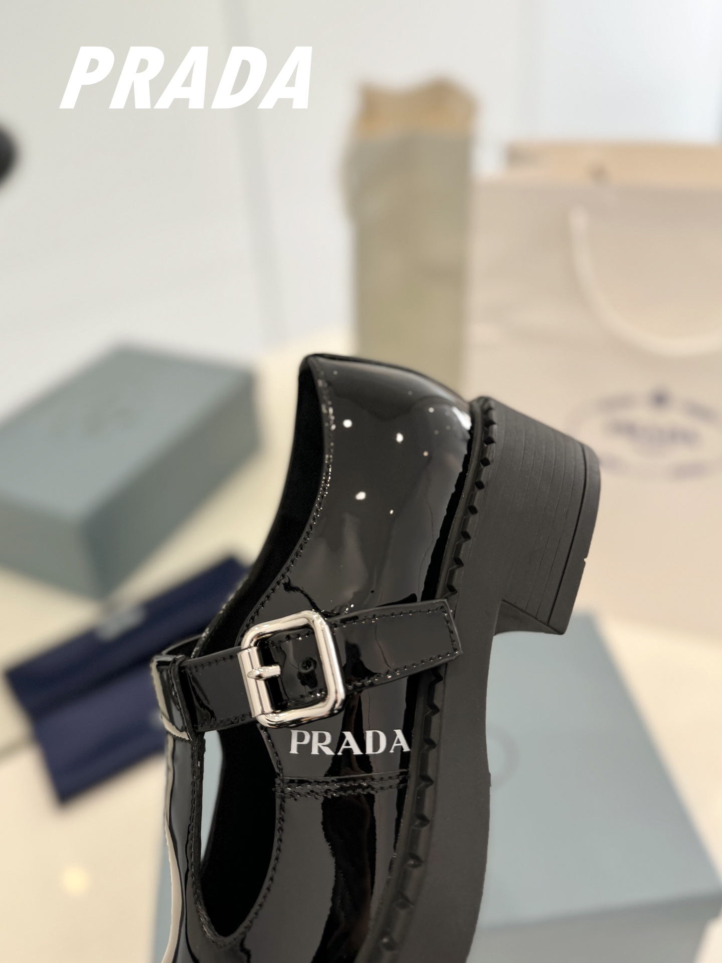Prada women's leather shoes-4