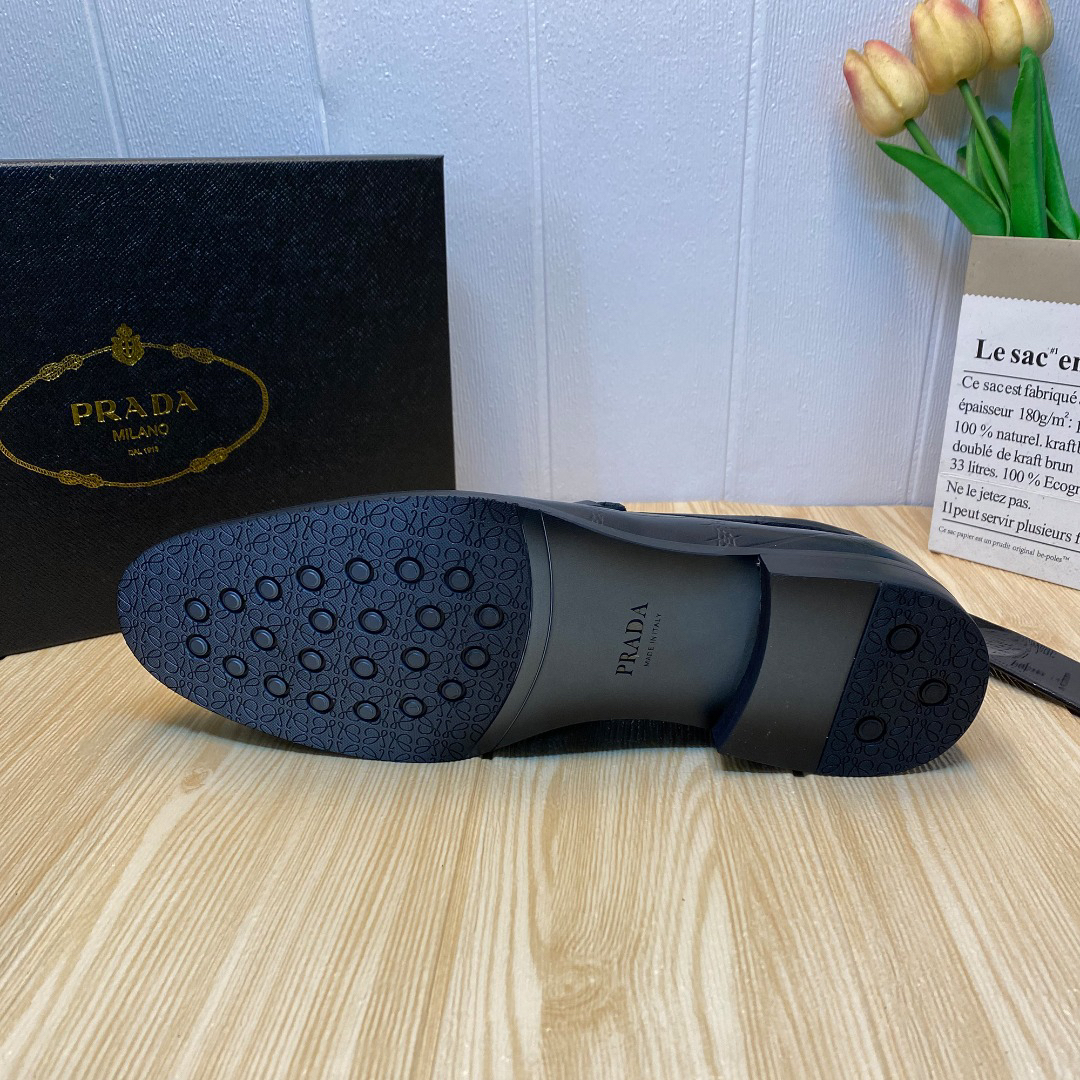 Prada men's leather shoes-6