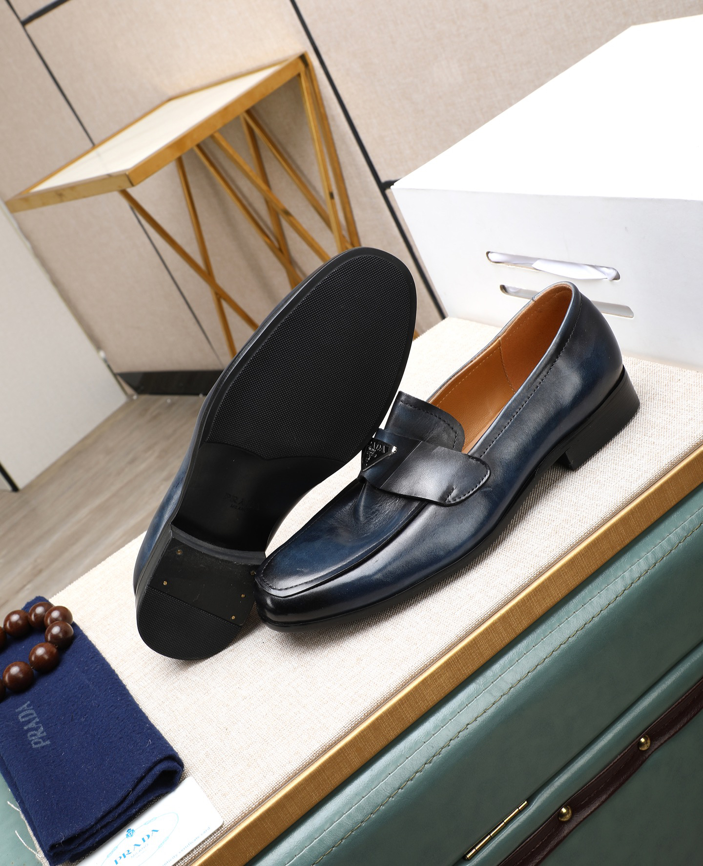 Prada men's leather shoes-58