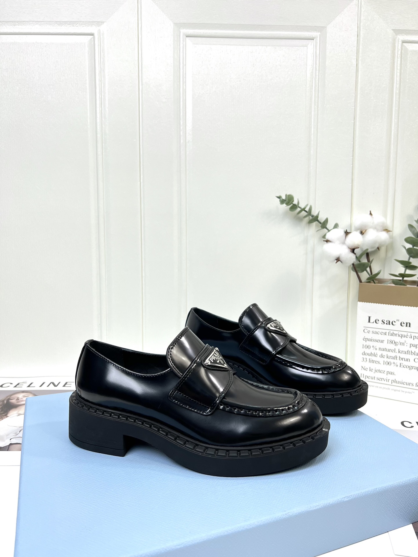 Prada women's leather shoes-27