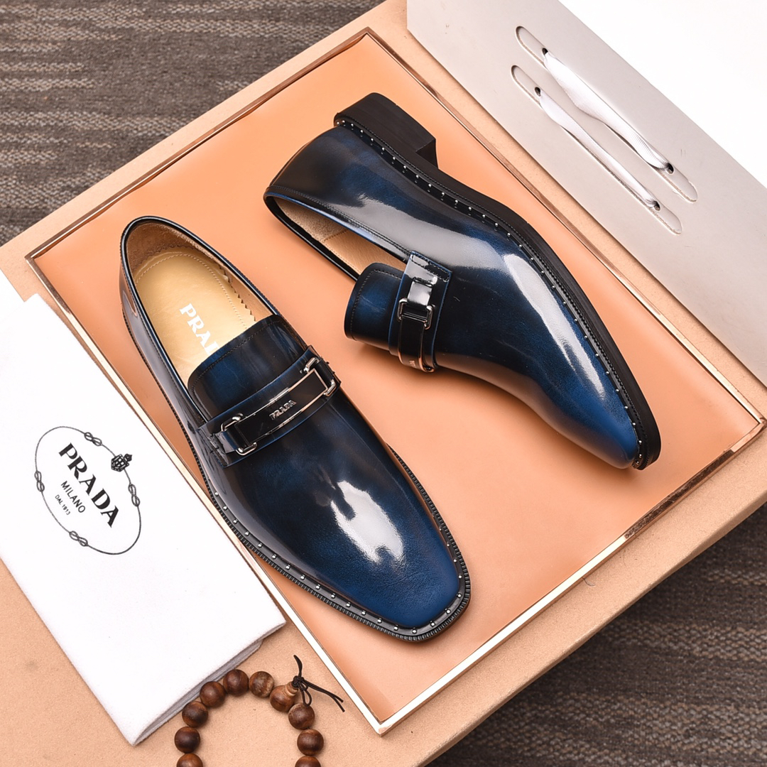 Prada men's leather shoes-42