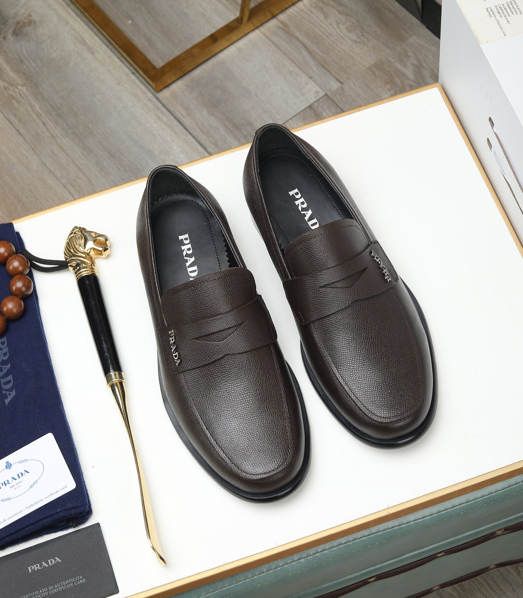 Prada men's leather shoes-64