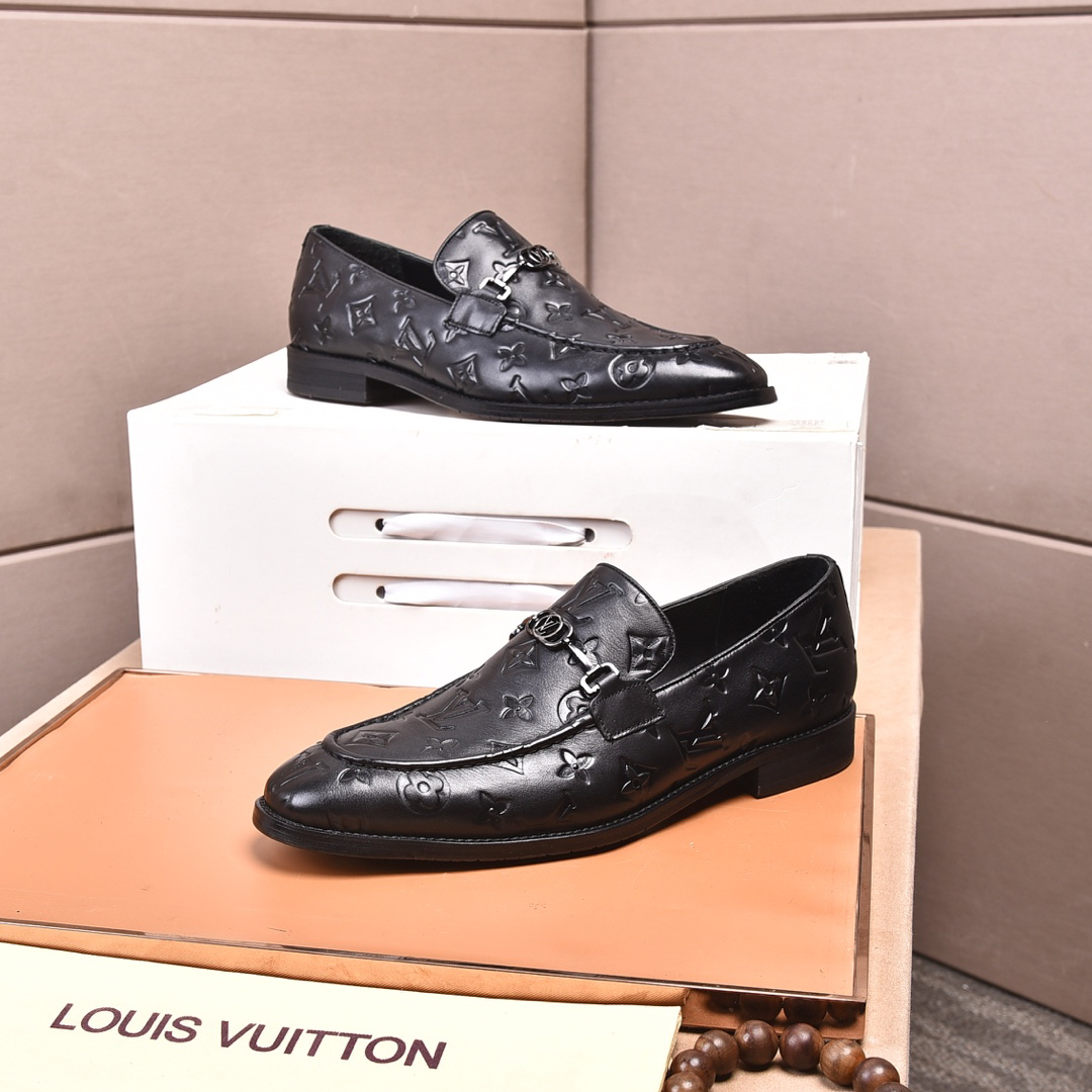 LV men's leather shoes-77