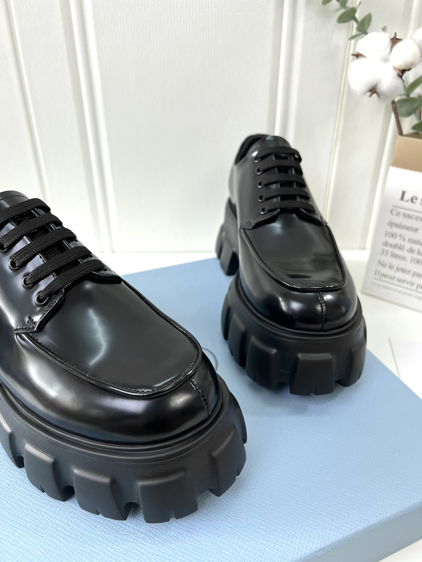 Prada women's leather shoes-22